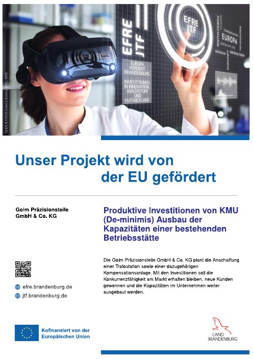 Projektposter: Ausbau der Kapazitäten – Trafostation und Kompensationsanlage
